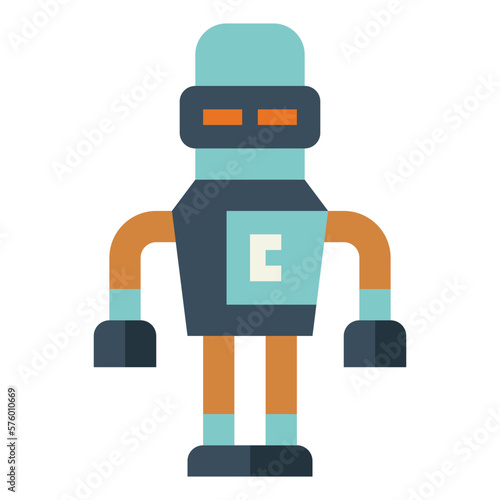 robot flat icon style