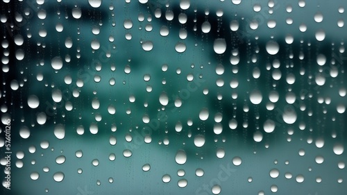 rain drops on window - generative ai illustration