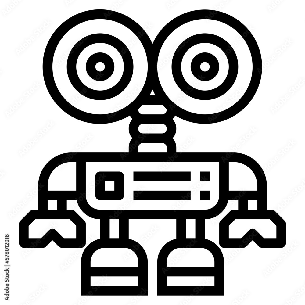 robot line icon style robot line icon style
