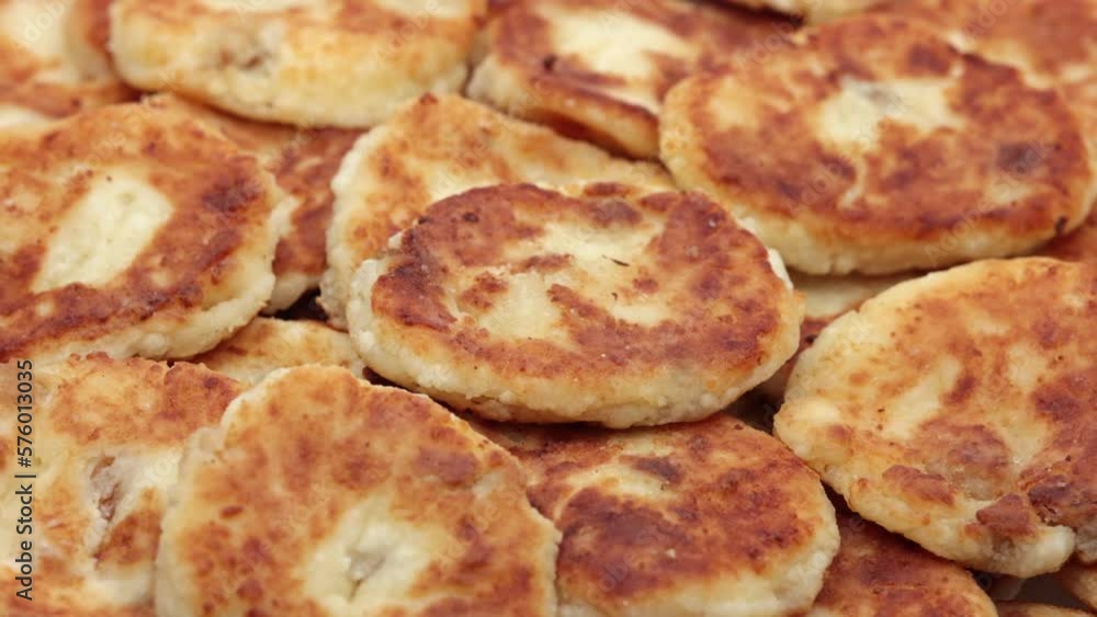 Cheesecakes Rotates On A Table, Top View. 4k, 60 FPS,