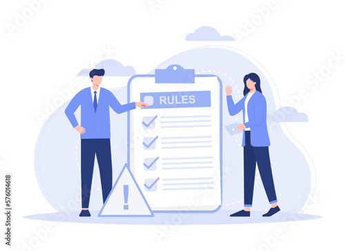 Terms and conditions, privacy policy, legal notice, corporate rules. Modern vector flat illustration