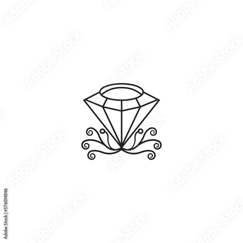 diamond icon line design vector illustration © rokhmatulloh