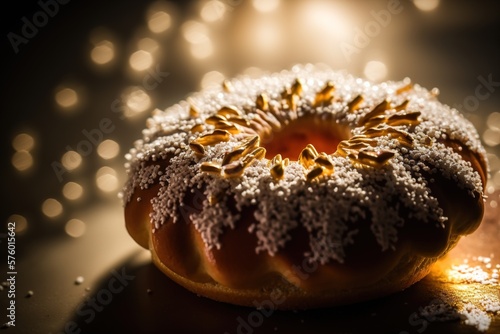 Krofne donut ,traditional Balkans dessert. Generative AI