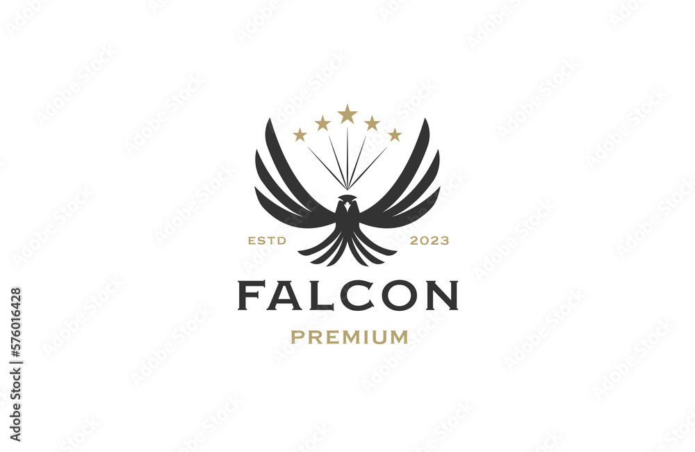 Falcon logo icon design template flat vector