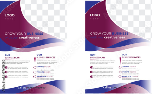 this is minimal business flayer template.  new  concept A4 business flayer. grow your business for identity