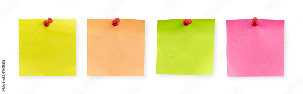set of sticky note with pin isolated set of sticky note with pin isolated