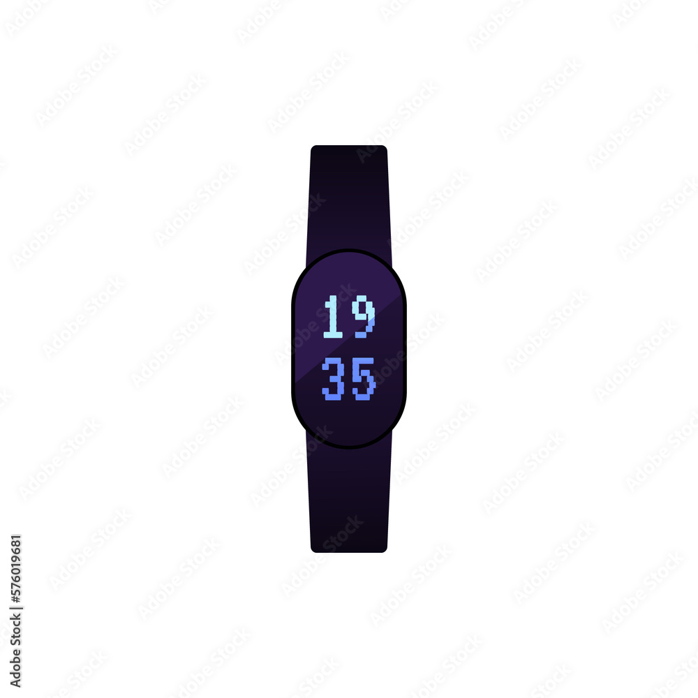 Electronic smart wristwatch cartoon icon or symbol, flat vector Electronic smart wristwatch cartoon icon or symbol, flat vector