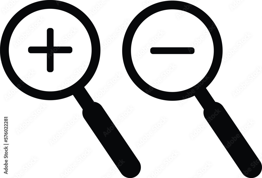 Increase and decrease magnifying glass icon vector . Zoom In and Zoom Out Icons Increase and decrease magnifying glass icon vector . Zoom In and Zoom Out Icons