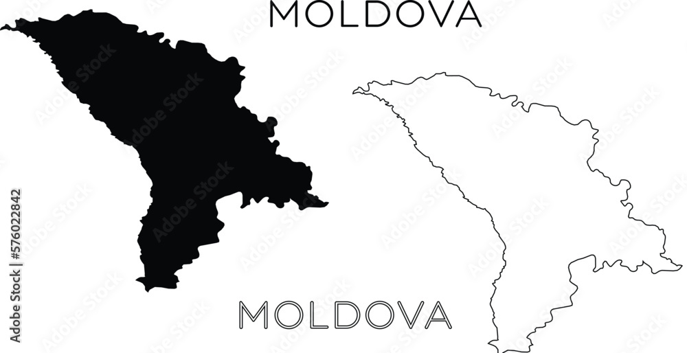 Moldova map silhouette