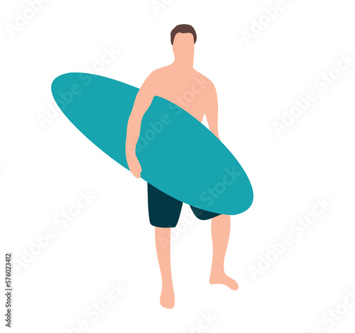 Surf pose isolated - Man doing surf	