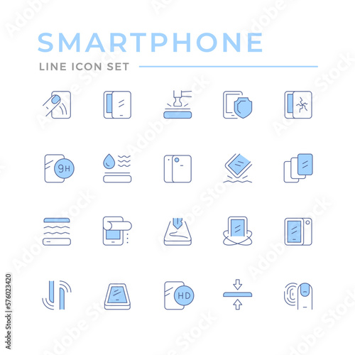 Smartphone protection color line icon