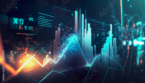 Stock Market Analysis - Abstract Background Illustration - Generative AI