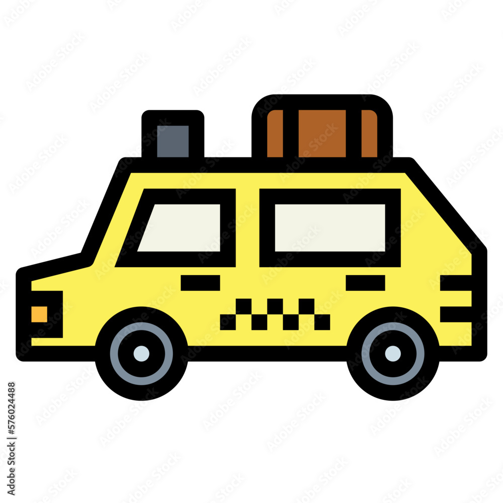 taxi filled outline icon style