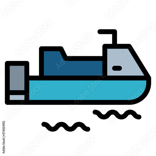 jet ski filled outline icon style