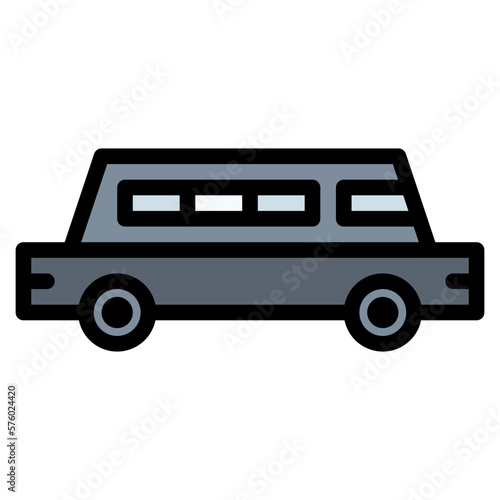limousine filled outline icon style