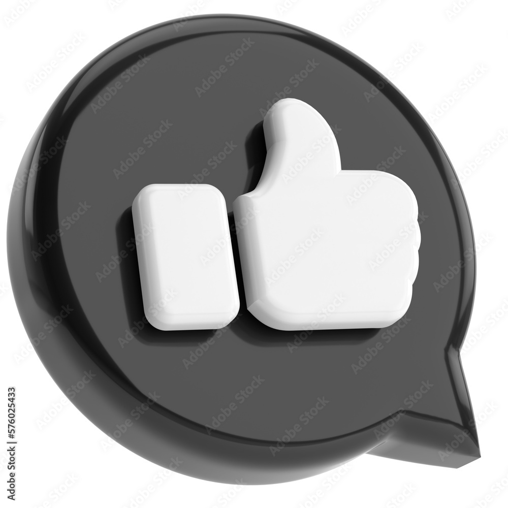 like button. like icon. 3D illustration. like button. like icon. 3D illustration.