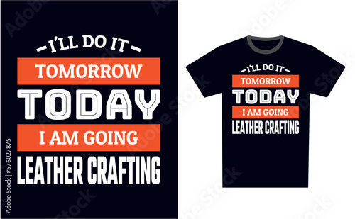Leather Crafting T Shirt Design Template Vector