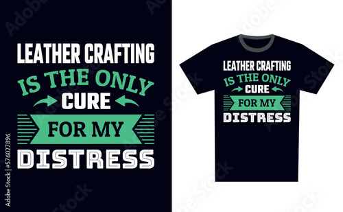 Leather Crafting T Shirt Design Template Vector