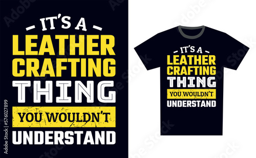 Leather Crafting T Shirt Design Template Vector
