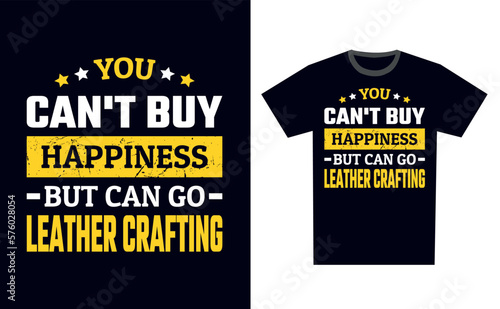 Leather Crafting T Shirt Design Template Vector