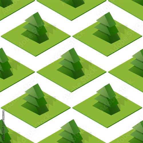 Seamless natural forest with trees park Repeating Tile