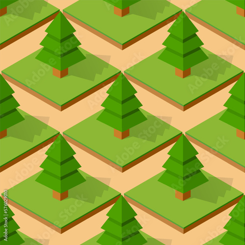 Seamless natural forest with trees park Repeating Tile