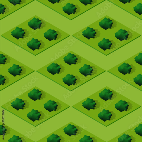 Seamless natural forest with trees park Repeating Tile