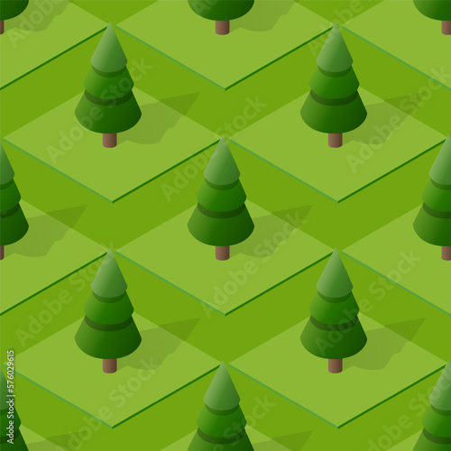 Seamless natural forest with trees park Repeating Tile