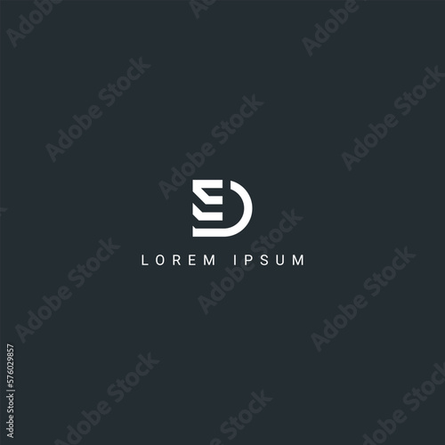 Abstract ED DE letter simple style logo design vector template.