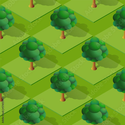 Seamless natural forest with trees park Repeating Tile
