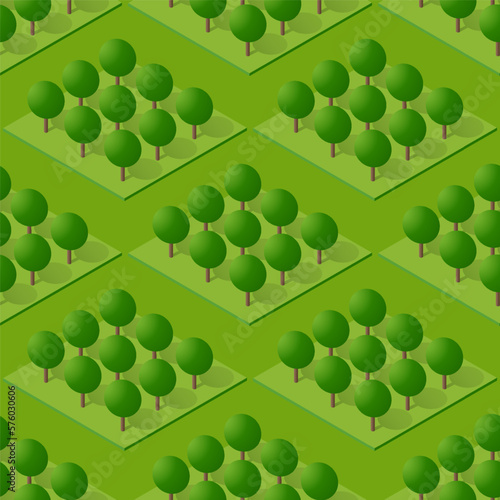 Seamless natural forest with trees park Repeating Tile