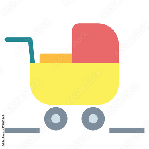 baby carriage flat icon style