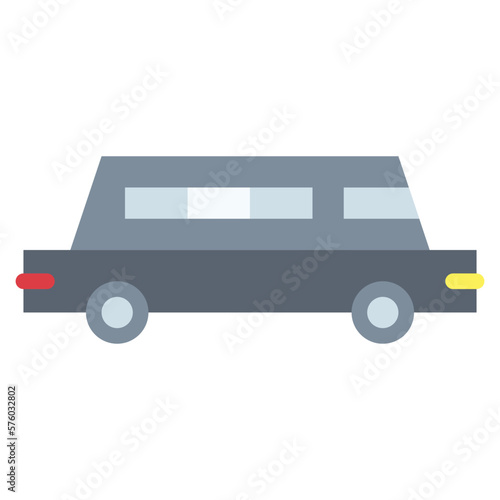 limousine flat icon style