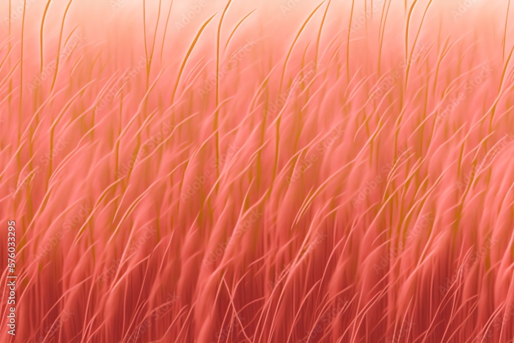 Fototapeta premium Abstract red color grass background. Colored background. Generative AI