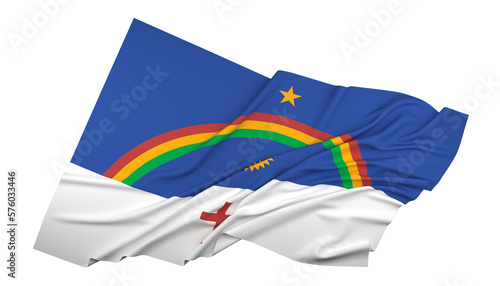 A bandeira do estado de Pernambuco, região Nordeste, Brasil - Ilustração 3D photo