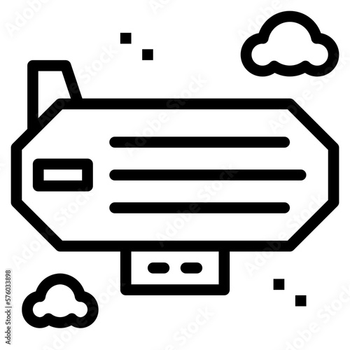 zeppelin line icon style