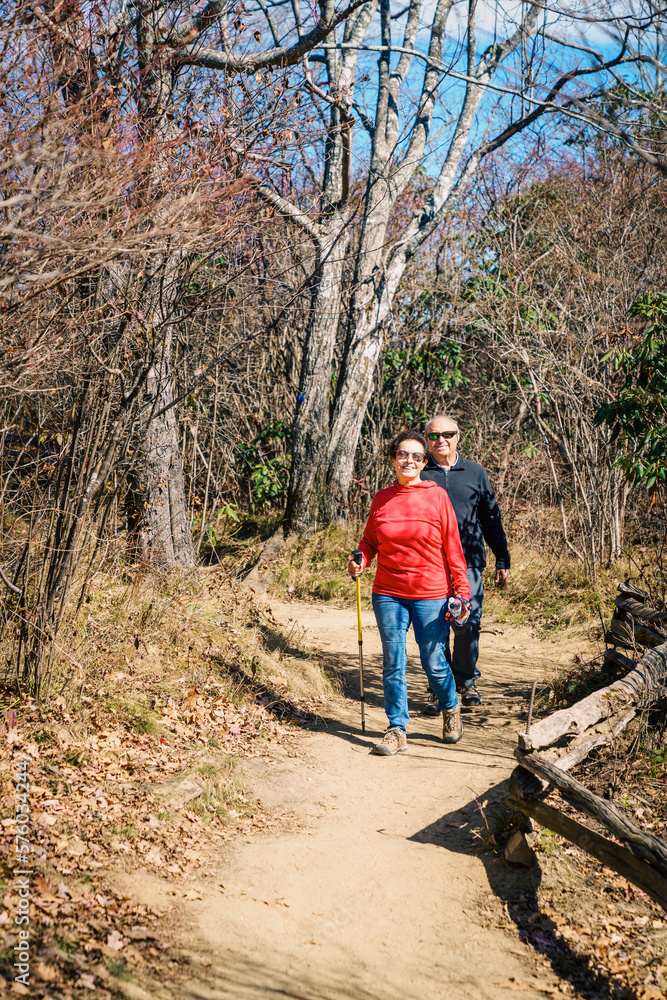Senior couple hiking Senior couple hiking