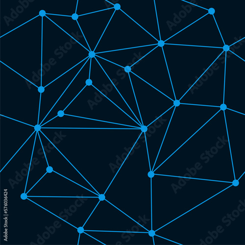 Futuristic networking technology seamless background. Blue colors. Wrapping paper, textile, print, fabric.