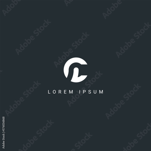 Abstract CL LC letter simple style logo design vector template.