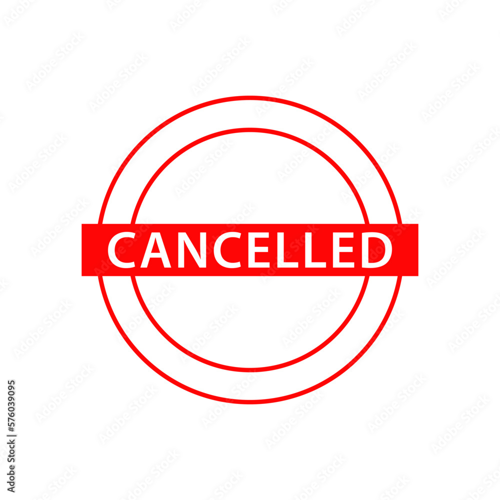 Cancelled stamp icon vector logo design template Cancelled stamp icon vector logo design template