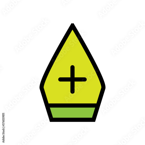 Papal hat line icon isolated on white background. Black flat thin icon on modern outline style. Linear symbol and editable stroke. Simple and pixel perfect stroke vector illustration