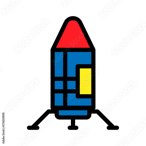 Moon lander line icon isolated on white background. Black flat thin icon on modern outline style. Linear symbol and editable stroke. Simple and pixel perfect stroke vector illustration