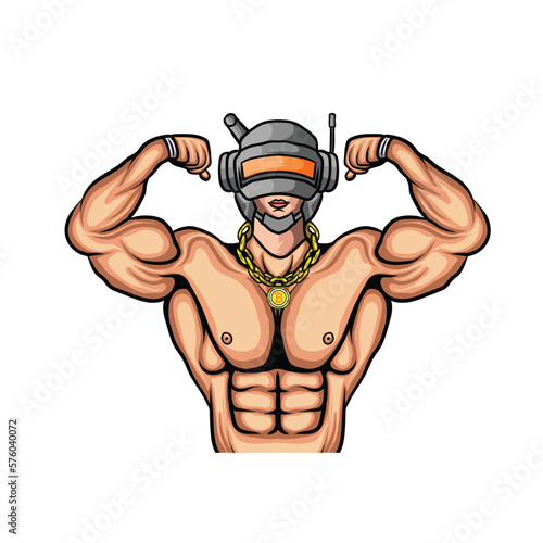 muscular man logo