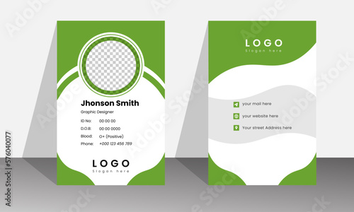 Professional Modern Identity Card With Light Green for Employee and Others 