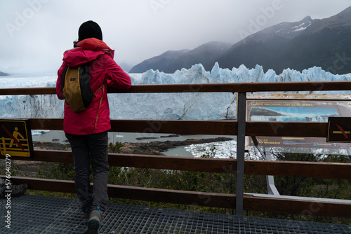Perito Moreno Glacier, El Calafate, Argentina on January 25, 2023: here one of the South American glaciers.