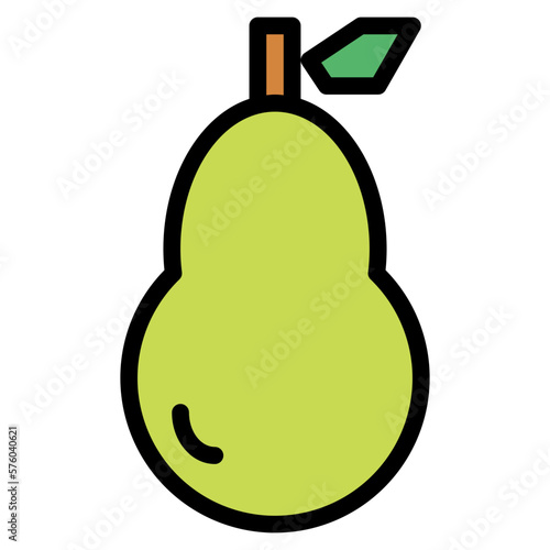 pear filled outline icon style