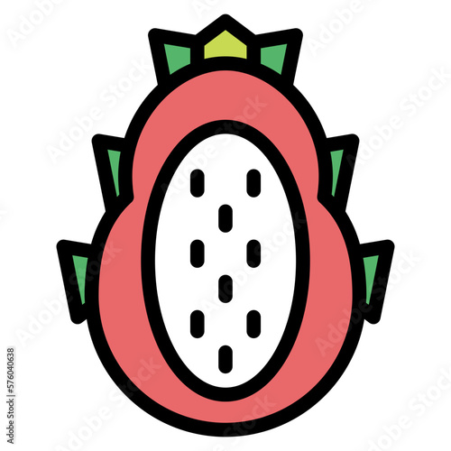 pitaya filled outline icon style