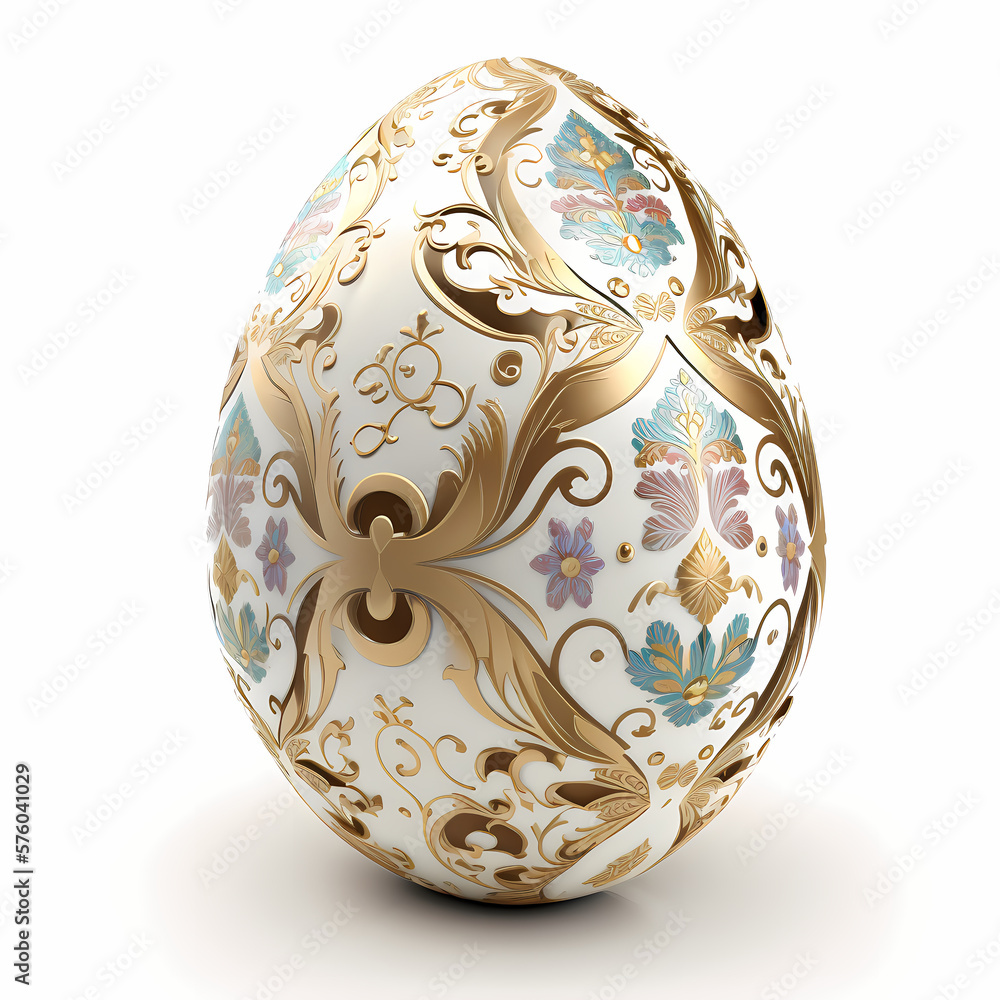 Easter egg isolated on white. Generative AI Easter egg isolated on white. Generative AI