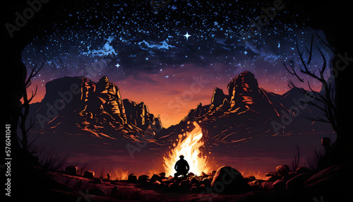 "Starry Mountain Escape: A Perfectly Captured Image of the Milky Way and Mountain Range