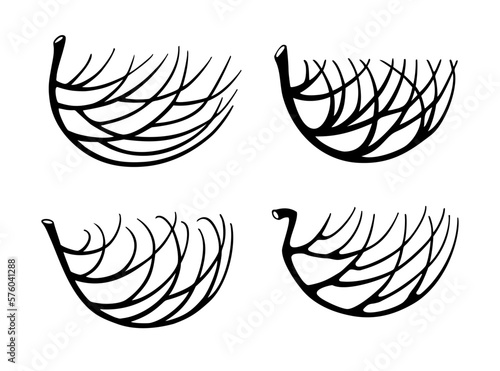 Set icons Birds Nest for a logo